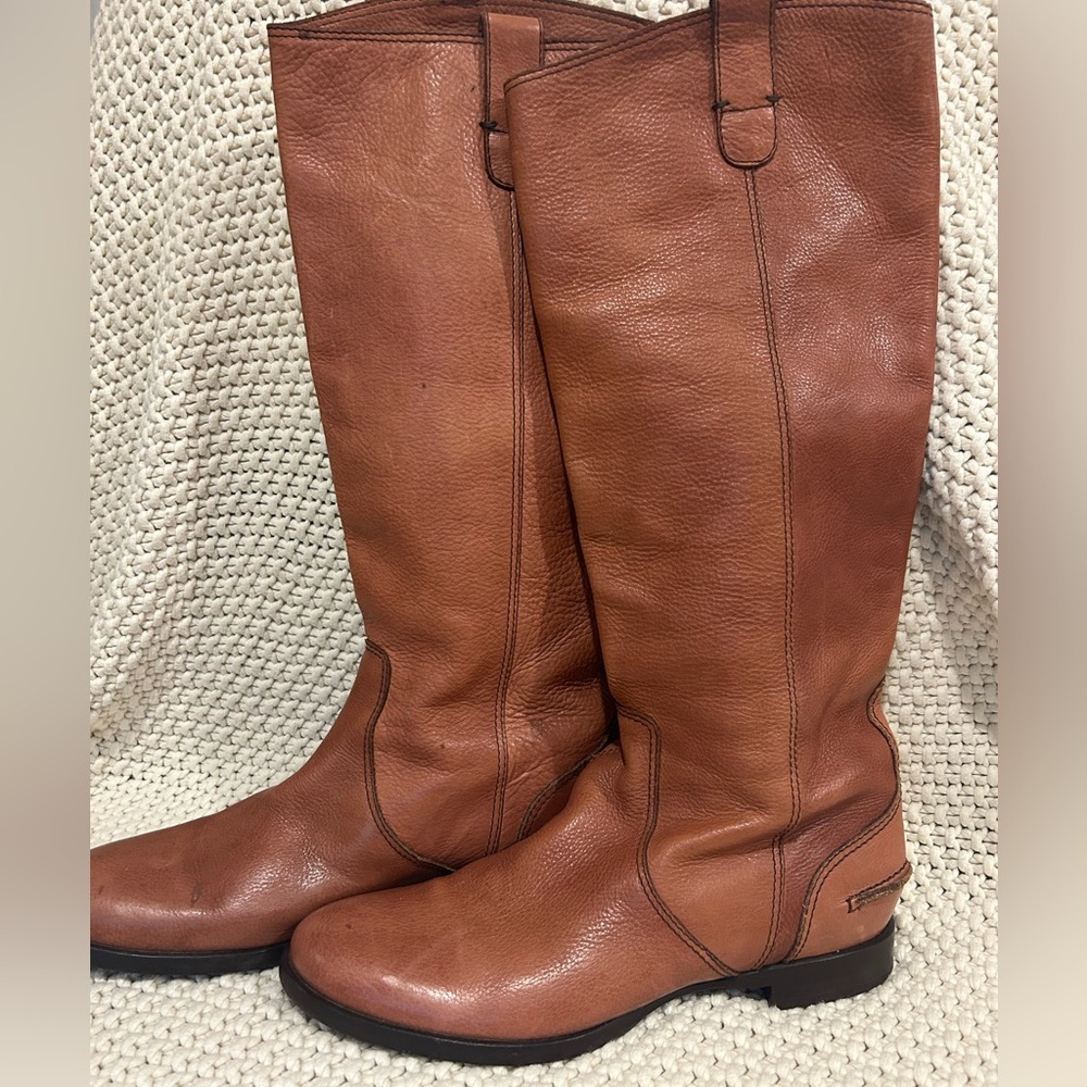 Madewell 1937 Cognac Italian Leather Boots Classic Equestrian Style
